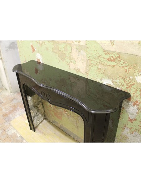 009 VERY ORIGINAL LOUIS XV “POMPADOUR” MANTEL CARVED IN BLACK BELGIUM MARBLE
