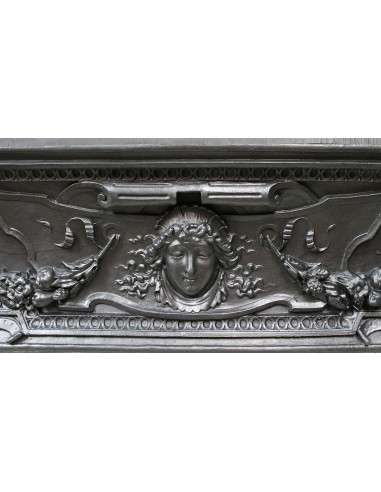 007 GH ANTIQUE GIANT CAST IRON FIREPLACE MANTEL