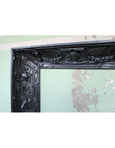 007 GH ANTIQUE GIANT CAST IRON FIREPLACE MANTEL