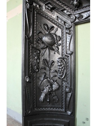 007 GH ANTIQUE GIANT CAST IRON FIREPLACE MANTEL