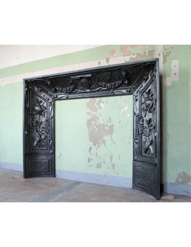 007 GH ANTIQUE GIANT CAST IRON FIREPLACE MANTEL