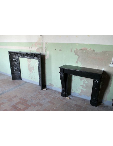 007 GH ANTIQUE GIANT CAST IRON FIREPLACE MANTEL