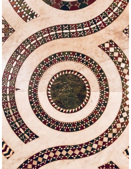 208 AG ANTIQUE MONUMENTAL LOUIS XVI "MACARON" FIREPLACE MANTEL WITH ITS ORIGINAL CAST IRON INSERT