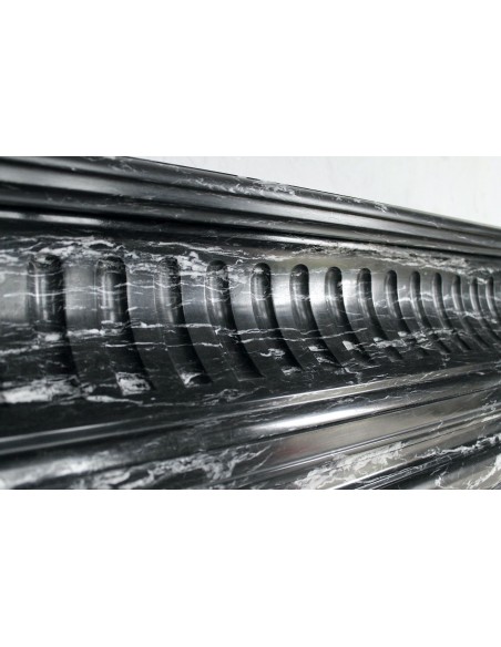 310 MONUMENTAL "BOUDIN HAUT" FIREPLACE MANTEL IN BLACK MARQUINIA MARBLE