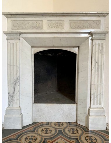 013 SMALL ART NOUVEAU FIREPLACE MANTEL IN WHITE...