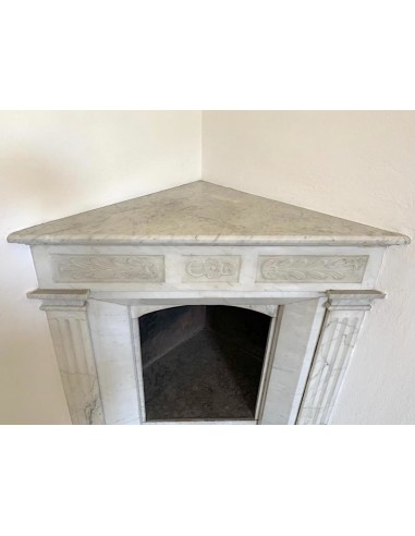 013 SMALL ART NOUVEAU FIREPLACE MANTEL IN WHITE...