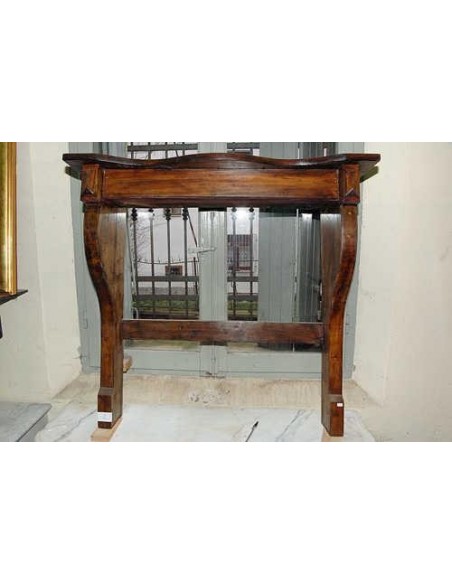 Antique Louis Philippe wooden fireplace mantel offered at a bargain price. This fireplace is 100% truly antique.
