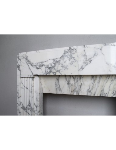 702 ART DECO FIREPLACE IN WHITE ARABESCATO MARBLE