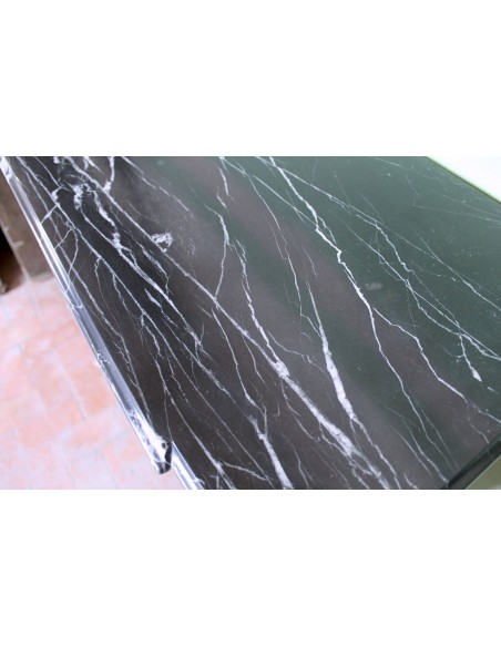 307 LOUIS XIV "PARISIENNE" FIRE SURROUND CARVED IN BLACK MARQUINIA MARBLE