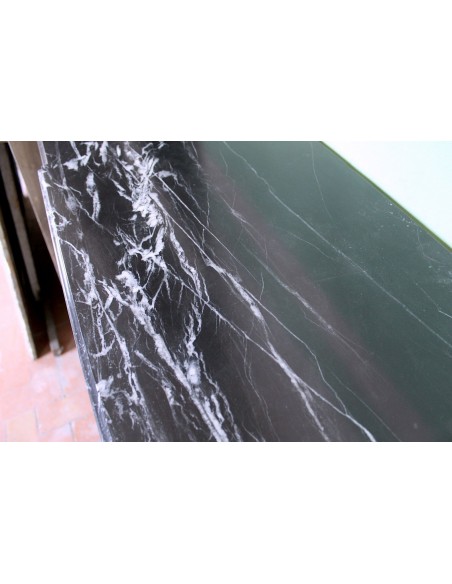 307 LOUIS XIV "PARISIENNE" FIRE SURROUND CARVED IN BLACK MARQUINIA MARBLE