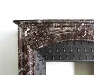 311 LOUIS XIV "BOUDIN ARRONDI" FIREPLACE MANTEL IN ROUGE... 2