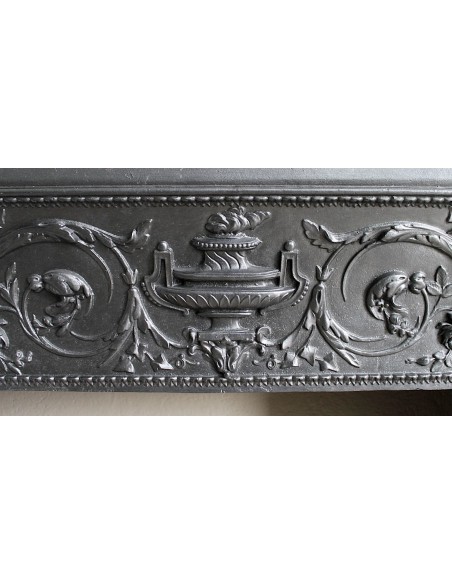 202 AG EXCEPTIONAL MONUMENTAL NEOCLASSICAL FIREPLACE IN PURE WHITE STATUARY CARRARA MARBLE