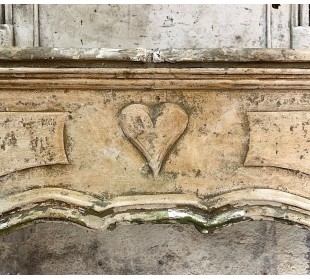 Antique trumeau stone fireplace, gigantic size. 2