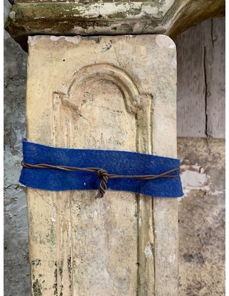 902 IMPORTANT "TRUMEAU" FIREPLACE MANTEL CARVED IN CAEN STONE