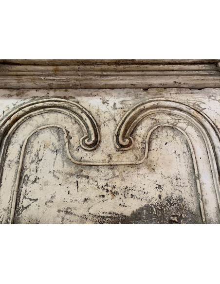 902 IMPORTANT "TRUMEAU" FIREPLACE MANTEL CARVED IN CAEN STONE