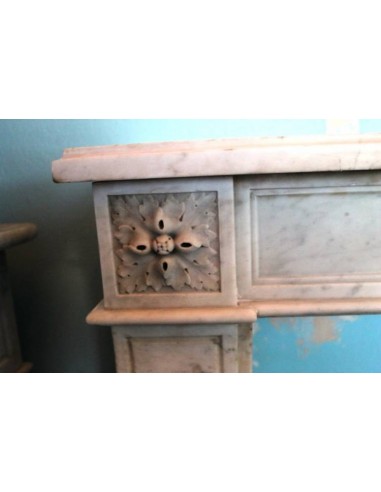 221 ANTIQUE LOUIS XVI "DEUX ROSES" FIREPLACE...