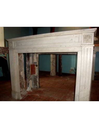 221 ANTIQUE LOUIS XVI "DEUX ROSES" FIREPLACE...