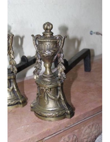 002 FINISSIMA COPPIA DI ALARI D'EPOCA NAPOLEONE...