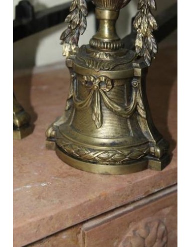 002 FINISSIMA COPPIA DI ALARI D'EPOCA NAPOLEONE...