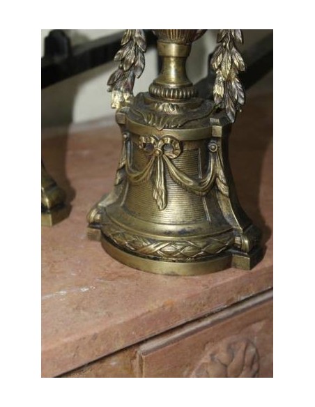 002 FINISSIMA COPPIA DI ALARI D'EPOCA NAPOLEONE III