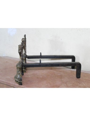 002 FINISSIMA COPPIA DI ALARI D'EPOCA NAPOLEONE...