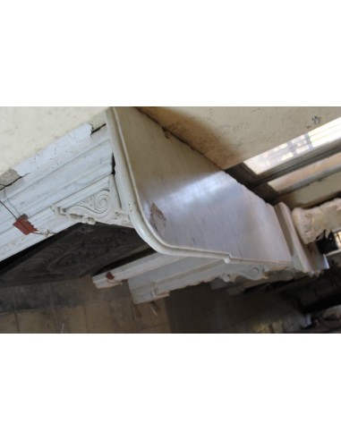 813 ANTIQUE ITALIAN FIREPLACE IN WHITE CARRARA...