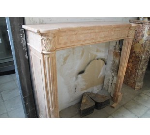 Original Neoclassical fireplace surround carved in pink marble