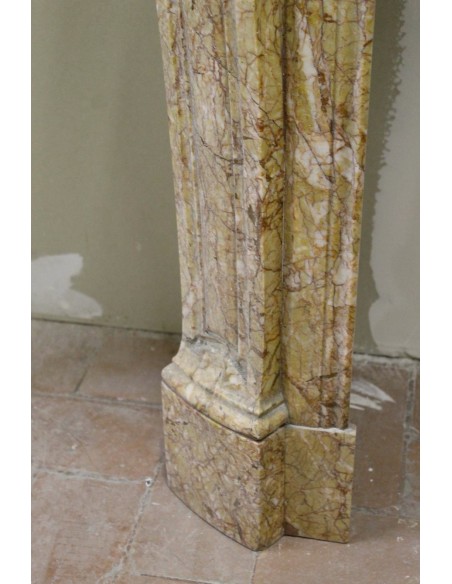043 ORIGINAL POMPADOUR GALBÉ FIREPLACE MANTEL CARVED IN YELLOW MARBLE