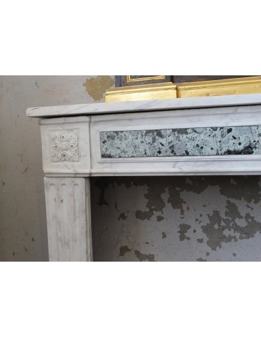 236 LARGE ANTIQUE LOUIS XVI FIREPLACE MANTEL...