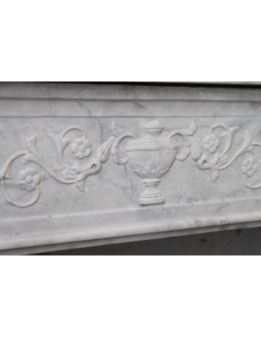 236 LARGE ANTIQUE LOUIS XVI FIREPLACE MANTEL...