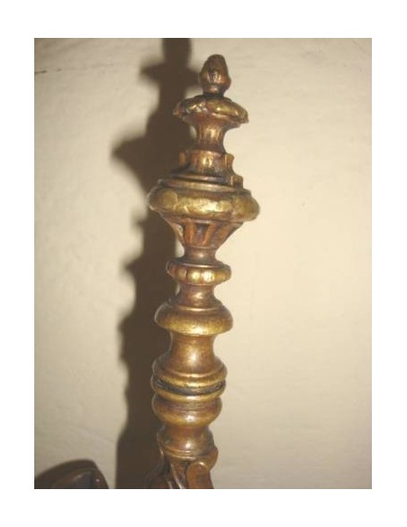 040 SERVITORE PER CAMINETTO, BELLE FUSIONI, TRACCE DELL'ORIGINALE DORATURA