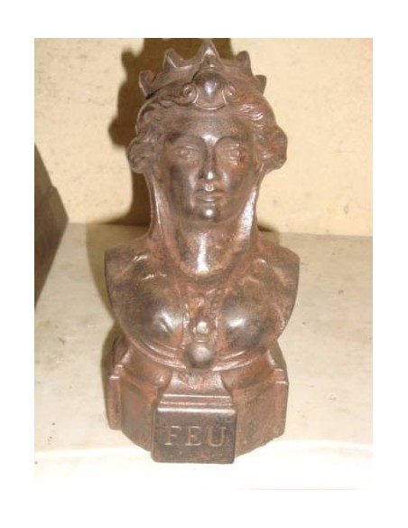 037 "DEA DELLA GIUSTIZIA", COPPIA IN GHISA D'ARTE, EPOCA FINE '800