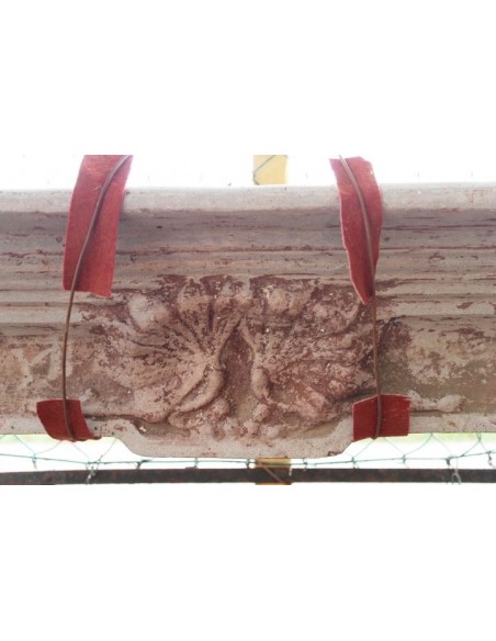 613 ANTIQUE ART NOUVEAU-STYLE FIREPLACE MANTEL IN CEMENT GRIT