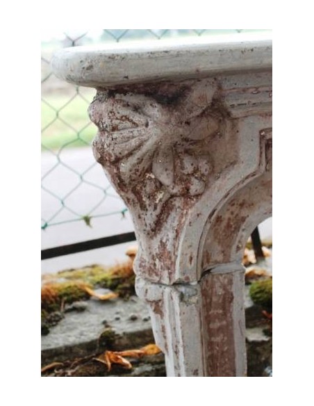 613 ANTIQUE ART NOUVEAU-STYLE FIREPLACE MANTEL IN CEMENT GRIT
