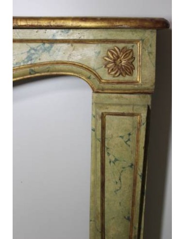 1006 EARLY ART NOUVEAU FIREPLACE IN DECORATED WOOD