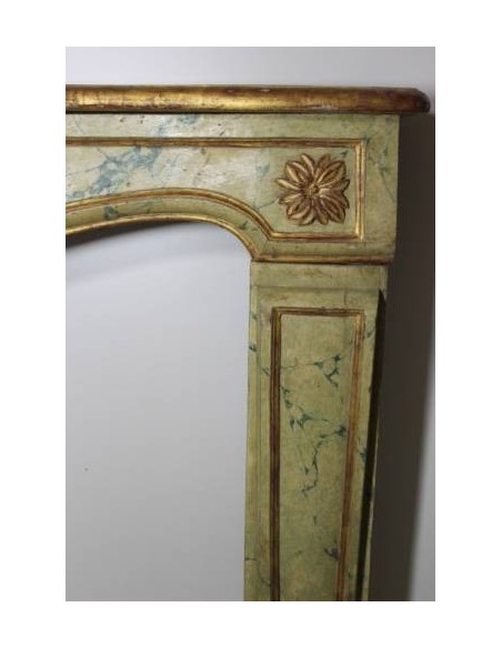 1006 EARLY ART NOUVEAU FIREPLACE IN DECORATED WOOD