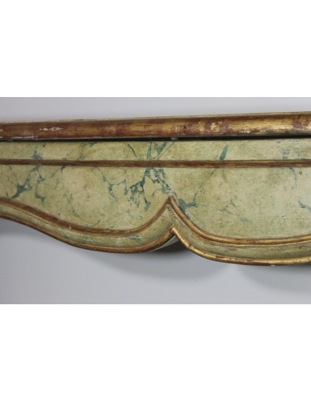 1006 EARLY ART NOUVEAU FIREPLACE IN DECORATED WOOD