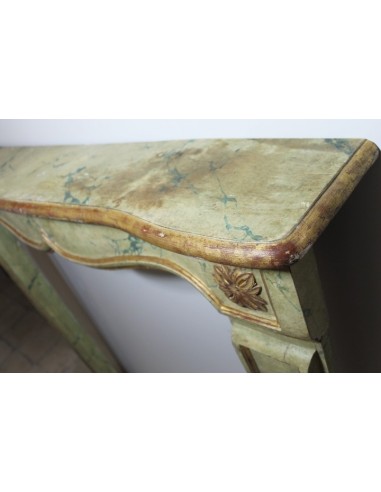 1006 EARLY ART NOUVEAU FIREPLACE IN DECORATED WOOD