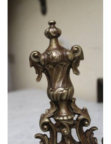 051 COPPIA DI ALARI PER CAMINETTO D' EPOCA FINE...