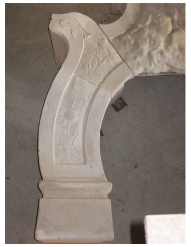 904 ART NOUVEAU-STYLE STONE FIREPLACE MANTEL...