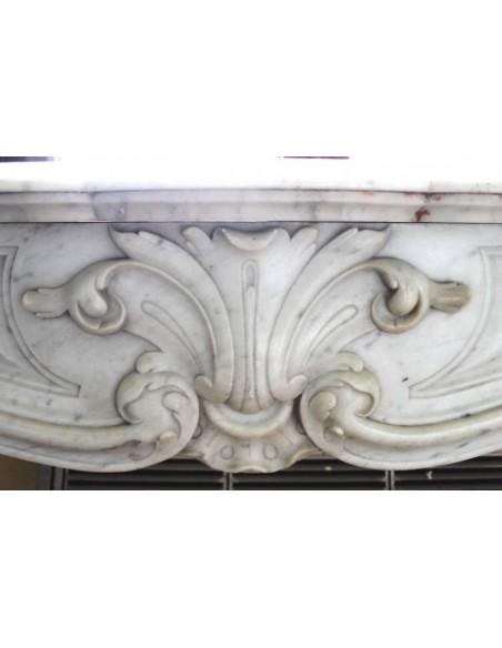 624 ANTIQUE "LIBERTY" WHITE MARBLE FIREPLACES WITH FLORAL DECORATIONS