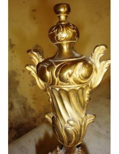 030 SPLENDIDA COPPIA DI ALARI PER CAMINETTO