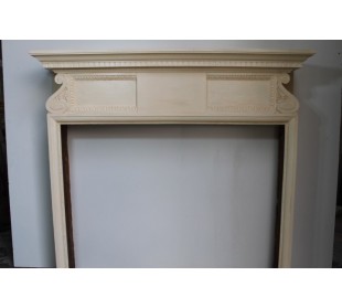 Original Art Deco fireplace carved in wood and dating back to the 1930s.