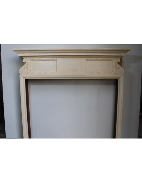 Original Art Deco fireplace carved in wood and dating back to the 1930s.
