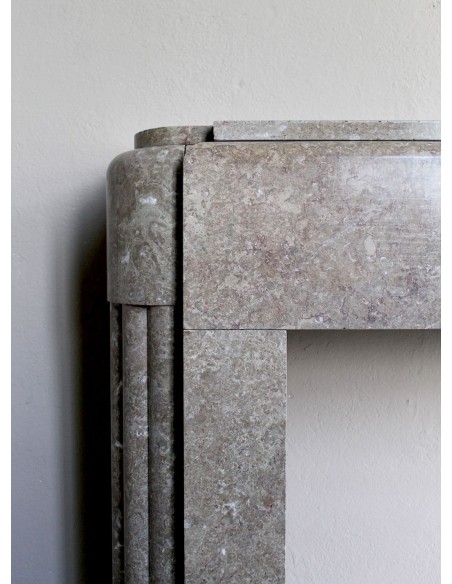 708 ANTIQUE ART DECO MANTEL CARVED IN TAUPE "LUNEL" MARBLE