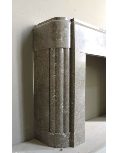 708 ANTIQUE ART DECO MANTEL CARVED IN TAUPE "LUNEL" MARBLE
