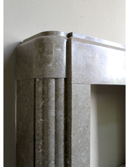 708 ANTIQUE ART DECO MANTEL CARVED IN TAUPE "LUNEL" MARBLE