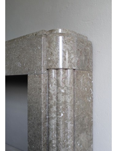 708 ANTIQUE ART DECO MANTEL CARVED IN TAUPE...