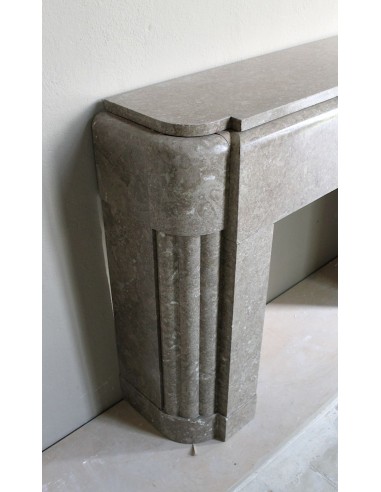 708 ANTIQUE ART DECO MANTEL CARVED IN TAUPE...