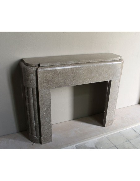 708 ANTIQUE ART DECO MANTEL CARVED IN TAUPE "LUNEL" MARBLE
